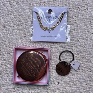 Gold Plated Chain, Message Mirror, Best Friend Ghost Keychain